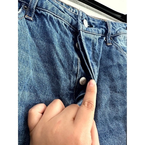 Vanilla Star Distressed Button Fly 90s Boyfriend Jeans Women's Size 15 Blue - Picture 4 of 16